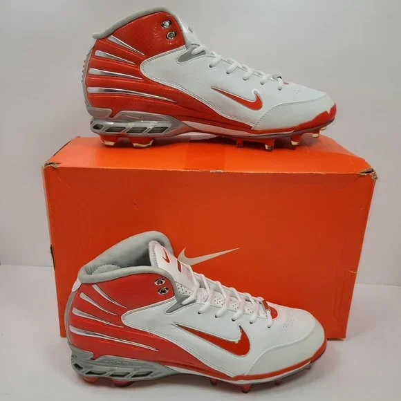 Nike Air Zoom Assassin TD Whi/Orange Mens Football Cleat 316840-182 US Size 13.5 - Picture 1 of 11